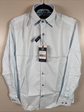 Stone Rose Men's Pale Blue Stretch Button-Down Shirt